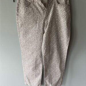 American Eagle Outfitters Straight Leg Jeans in Light Taupe Floral 18R